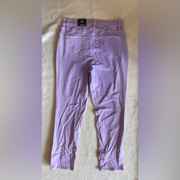 NWT Lands End High Rise Slim Leg Lavender Pants - Picture 5 of 5